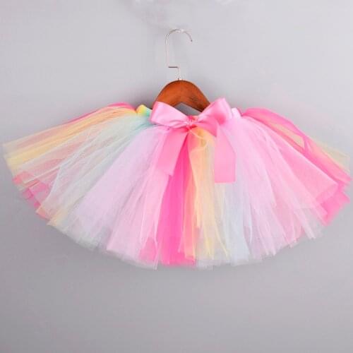Colorful Candy Fluffy Tutu Skirt Baby 1st Birthday Costume Kids Ballet Tulle Skirt Toddler Tutus Newborn Photo Props Newborn-12Y