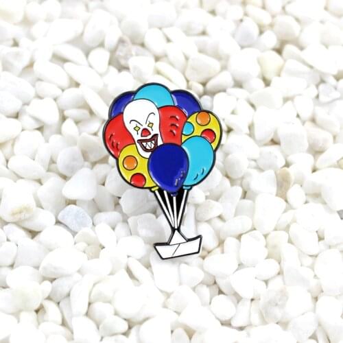 Clown pattern Colorful balloons Lucky ship Cartoon Enamel brooch Sweet cute creative badge Childrens gift Denim Backpack pin