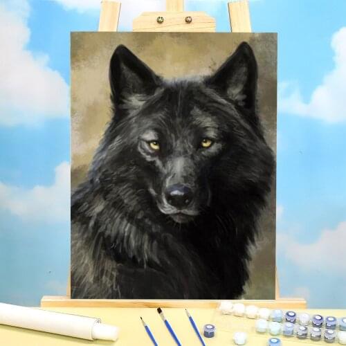 Animal Wolf DIY Painting By Numbers Set Oil Paints 40*50 Canvas Painting Decoration For Adults Handiwork Art