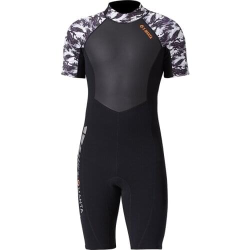 1.5mm Dive Wetsuit Diving Shorty Short Sleeve Wet Suit for Men for Surfing Snorkeling, Sailing, Spearfishing