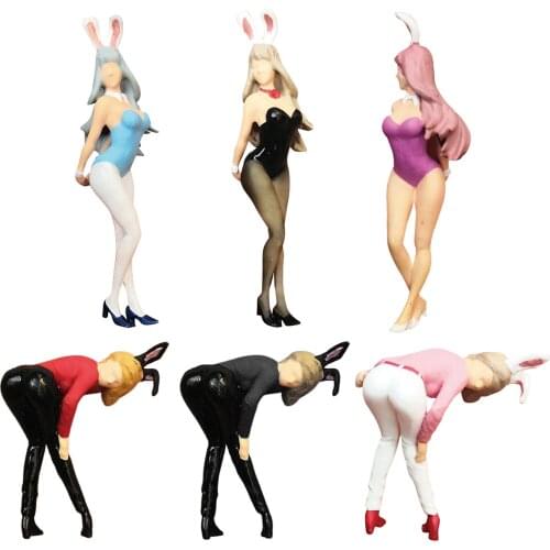 1:64 All Color Hand-painted Resin Doll Diorama Scenario Model Bunny Girl