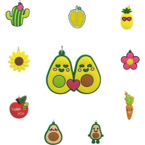 1PCS PVC hot pendant fun cartoon charms Fit Necklace Party Favor Supplies key chains ring for kids school bag trinket