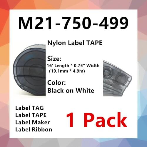 1Pack bmp21 Label TAPE Nylon M21 750 499 Label Tape Cintas for BMP21 Plus LAB Printer Cable Wire Marking Labs Fiber