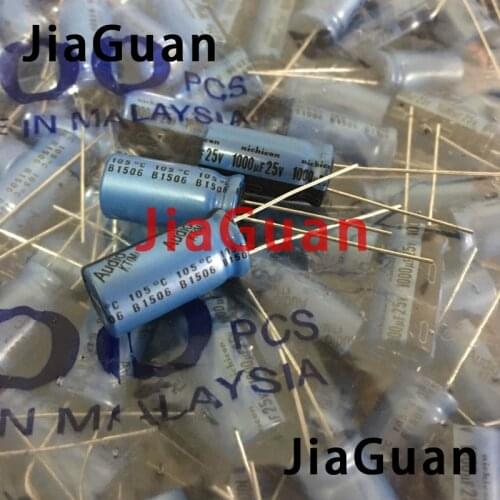 10pcs Genuine NICHICON KT 25V1000UF 10X20MM Audio Electrolytic capacitor blue kt 1000UF/25V hot sale 1000UF 25V