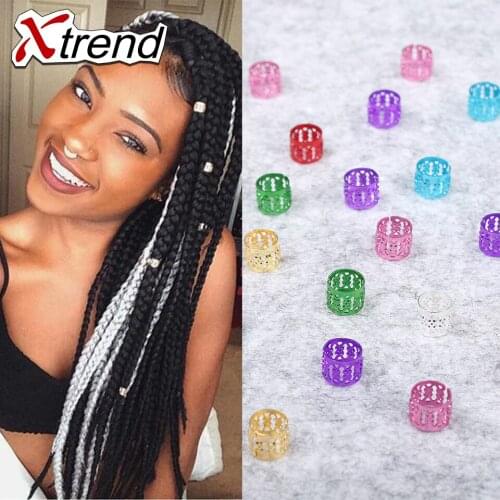 100pcs/lot Xtrend Fashion Dreadlock Beads Adjustable Hair Rings for Braids Dreadlock Rings Aluminum metal Multi 9 color