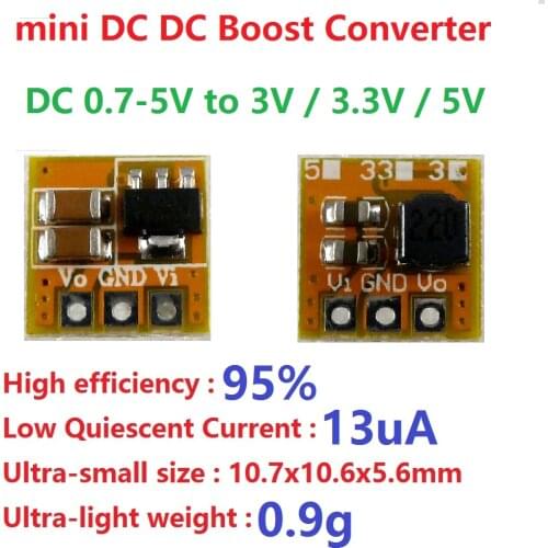 10x mini 0.8-5V to 3V 3.3V 5V DC DC Boost Converter Board voltage Step-up Module DD0405MA