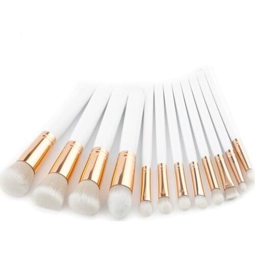 2017 ENNKE New Product 12pcs Eye Shadow Foundation Make up Brush Powder Facial Beauty Cosmetics White Makeup Brush With Box Tool