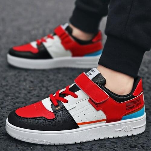 2021 Brand Kids Sneakers Thick Sole Non-Slip Leather Boys Running Shoes Flat Girls Children Footwear Rubber Child Sport Shoe Boy