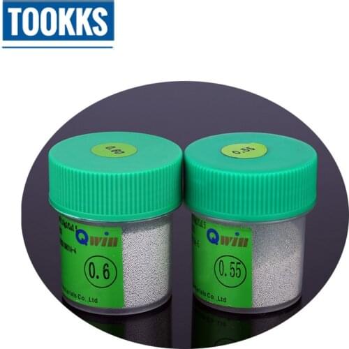250K QWIN Leaded-Free Solder Ball 0.4mm 0.45mm 0.5mm 0.6mm For BGA Soldering Ball for Chips Motherboard Reballing