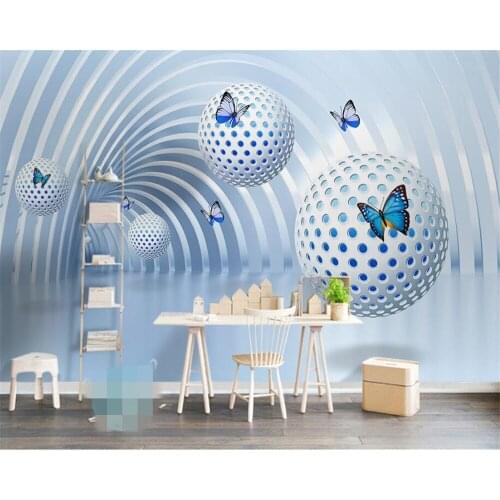 Beibehang Custom 3d wallpaper murals 3d spherical ball building space modern television background wall wall paper home decor