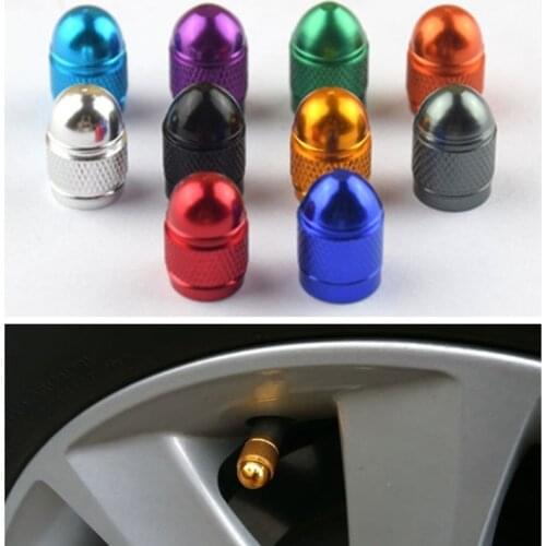 4PCS Creative Aluminum Alloy Valve Caps Car Universal Valve Caps Dust Valve Caps Creative Car Tire