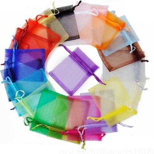 50 pieces / each batch 5 * 7cm, 7 * 9cm, 9 * 12cm organza bag wedding gift bag candy packaging jewelry packaging bag gift bag