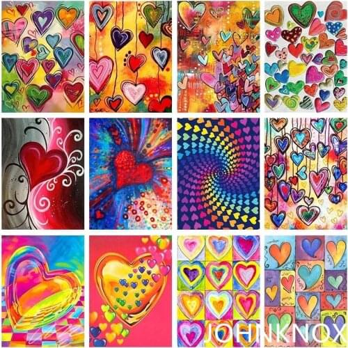 Diamond Painting Colorful Heart Paint5D Diy Diamond Embroidery Full Round& Square Drill Diamond Mosaic Cross Stitch Home Decor