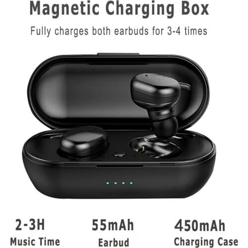 True TWS Bluetooth Earphones With Mic Deep Bass In Ear Earbuds Stereo Sound Music Headset Wireless Headphones For Android IOS