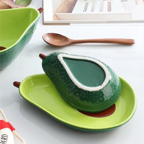 Home Novelty Avocado Carrot Plate Candy Fruit Salad Porcelain Plate Dessert Simple Cute Fashion Fruit Plate Table Decorator