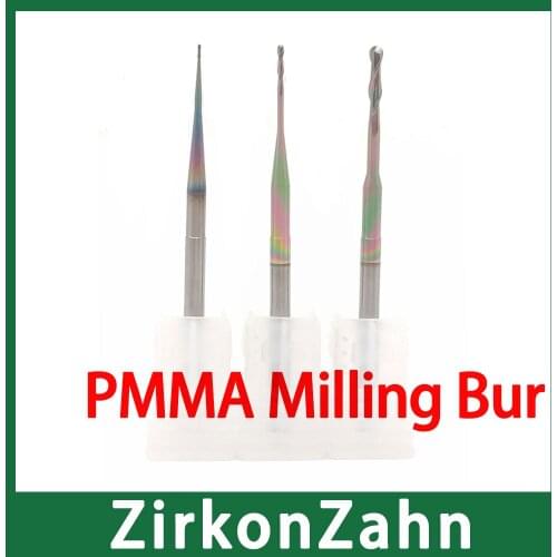 ZirkonZahn M5 Milling Burs 3mm Shank Special for Milling PMMA/PEEK/Plastic