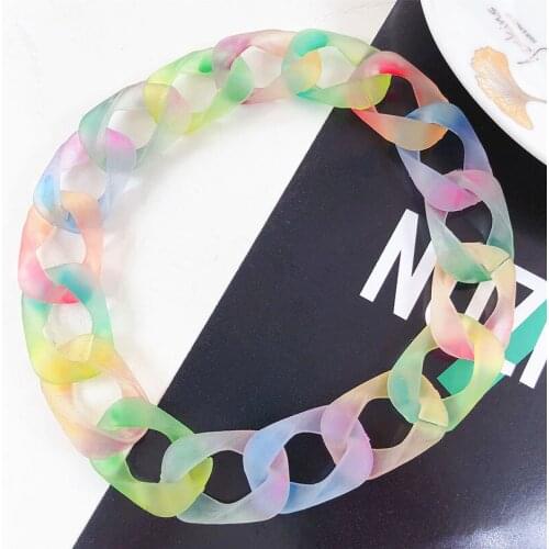 Ins hot Chain For thick plastic bag chain chic lady messenger bag arm handbag parts Creative Big Matte Frosted Resin straps