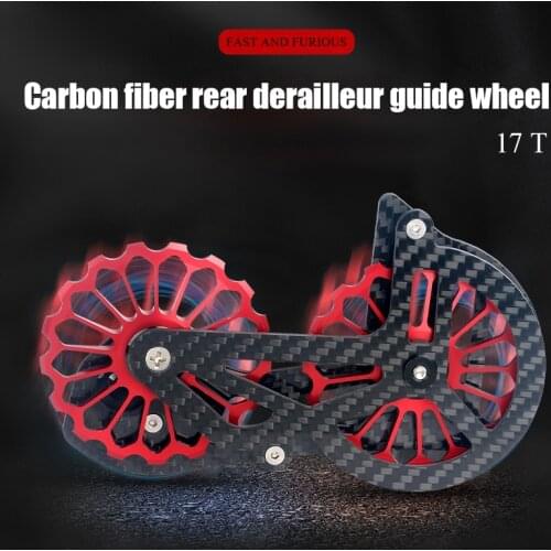 Bicycle Carbon Fiber Ceramic Rear Derailleur 17T Pulley Guide Wheel For Shimano 6800 R8000 R8050 R9000 R9150 Bicycle Accessories