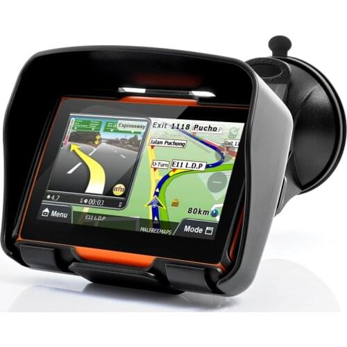 Car Motorcycle GPS Navigation 4.3" Touch screen IPX7 Waterproof with Bluetooth FM AVIN built in 8GB With Map