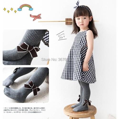 Lovely Newborn baby girls hollow bow Tights warm cotton spring pantyhose for child children girls cute autumn pants tight color
