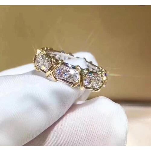 Fashion lady silver gold two tone X cross engagement wedding finger ring letter name design famous brand jewelry