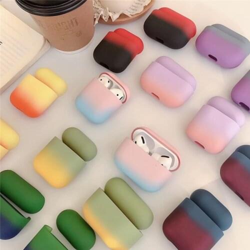 Fashion Gradient Colorful Earphone Cases For Apple AirPods Pro Candy Color Cover Air Pods 2 1 3 Protection Luxury Hard PC Case