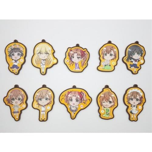 Toaru Kagaku no Railgun Original Japanese anime rubber mobile phone charm keychain strap