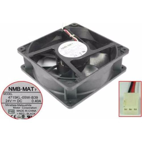 NMB-MAT 4715KL-05W-B39 DC 24V 0.40A 120x120x38mm 3-wire Server Cooling Fan