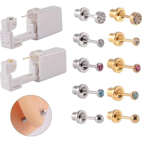 1PC Disposable Sterile Ear Piercing Unit NO PAIN Piercer Tool Machine Kit Stud Cartilage Tragus Helix Piercing Gun DIY Jewelry