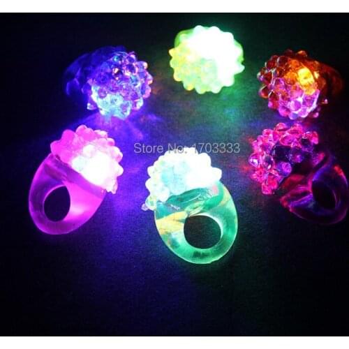 Wholesale 500pcs Flashing Bubble Ring Rave Party Blinking Soft Jelly Glow Cool Led Light Up Party Favor