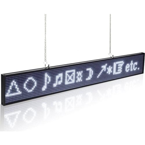 P5mm 16X96 Pixels SMD LED Programmable Scrolling Message Sign Board, PC software changing messages (White)