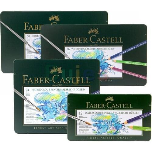 Faber-Castell Artist Soluble Coloured Pencils, 12/24/36/60120 Green Tin Box,Oil Coloured Pencil, Art Supplies for Artist