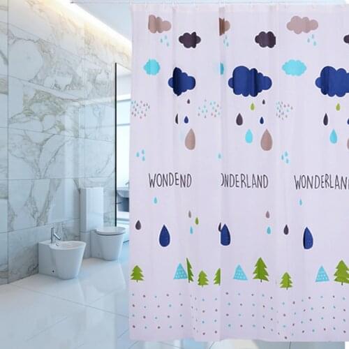 EVA Scenic Shower Curtain High Quality Waterproof Home Bathroom Simple Modern Stocked Eco-Friendly Bathing Cover with Hooks