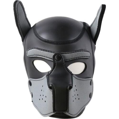 Sexy Dog BDSM Bondage Puppy Play Hoods Slave Rubber Pup Mask Fetish Adult Games Couples SM Flirting Games Toys For Erotic Hoods