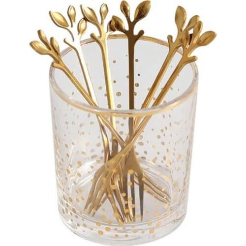 Nordic stainless steel fruit fork household glass tableware set luxury creative dessert snack cake garpu