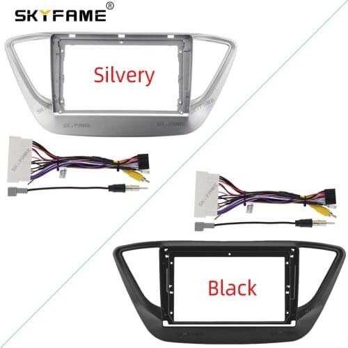 SKYFAME Car Frame Cable For HYUNDAI Accent Verna Solaris 2016-2018 Android Screen Dask Kit Fascia Frame