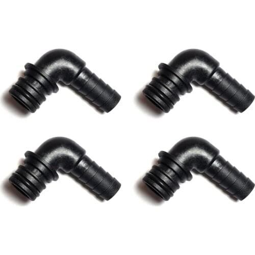 SURGEFLO / FLOJET 20381-009 Quad Port Fittings - 1/2" Hose Barb - 90° Elbow