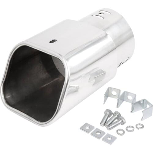 Universal Fits Car Stainless Steel Chrome Square Outlet Exhaust Tail Muffler Tip Pipe Fit Diameter 1.75" to 2.5"