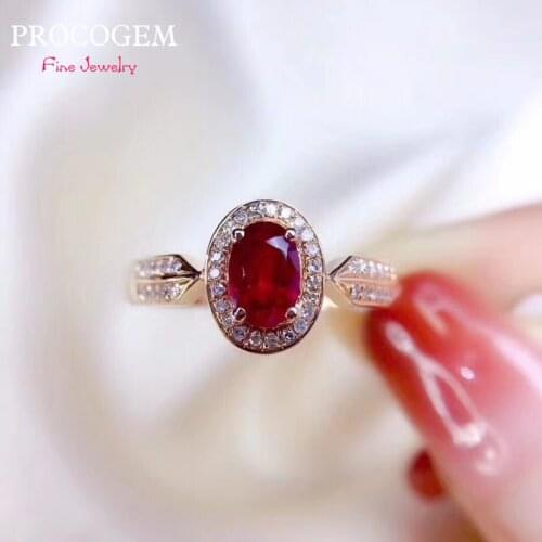 Trendy Elegant Natural Pigeon blood Ruby Ring for Women 5x7mm 1.06Ct Heated real gemstones Fine jewelry 925 Sterling Silver #857