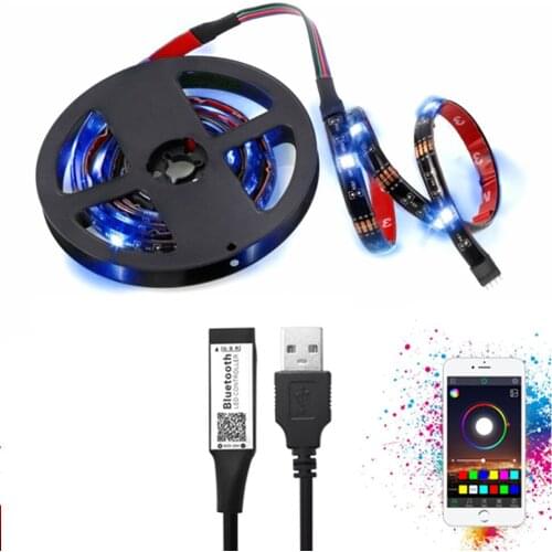 1M 2M 3M 4M 5M LED TV strip light 5V USB RGB Neon Backlight LED strip Light 4.0 Bluetooth Phone Control tv HDTV background RGB
