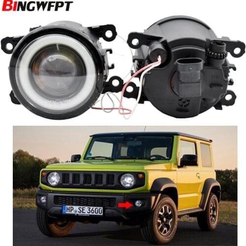 1pair LED Fog light Angel Eye Daytime Running Lights for Suzuki Jimny 2018 2019 2020 JB43 Jimny 1998-2017