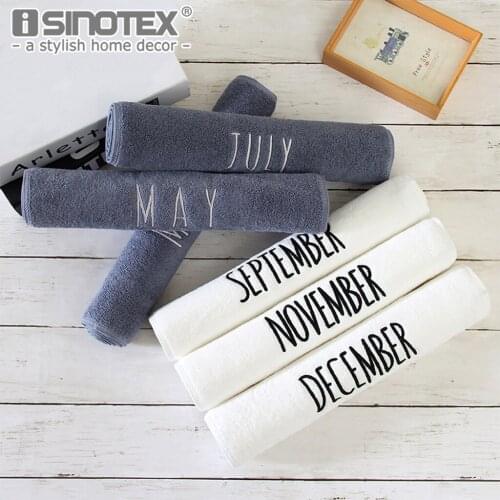 1PCS 34*75cm Soft Face towel Solid White Grey Color 12 Months Embroidered High Water Absorption 100% Cotton Skin Care Towel