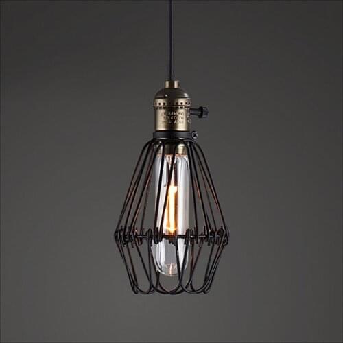 2017 Sale Lamparas Pendant Light top Fashion DIY Antique Brass Retro Guard Wire Lamp Cage Diy Lampshade Iron Cage 40w st64 bulb