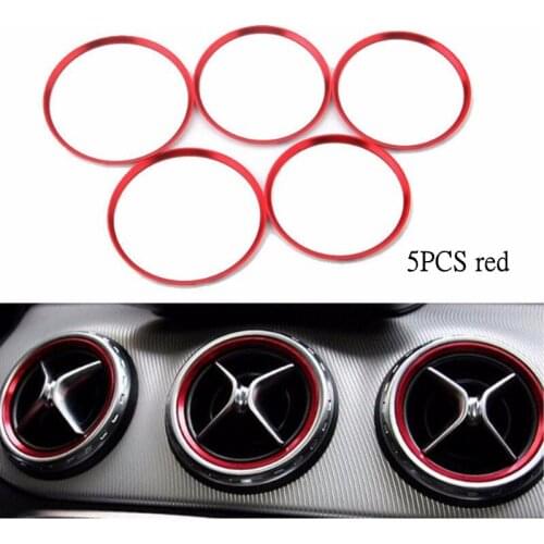 5PCS Car AC Vent Trim Ring Sticker For Mercedes Benz SLK SLC R172 SLK200 SLK250 SLK350 GLK X205 Decorative Cover Auto Styling