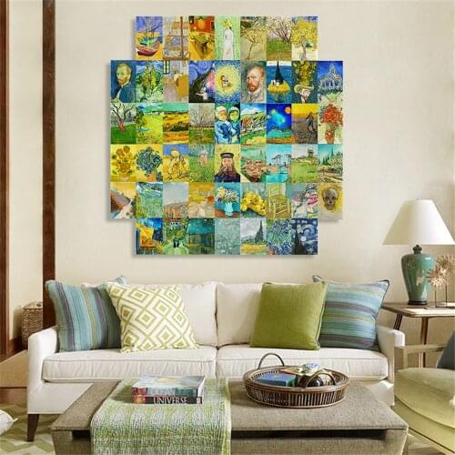 50Pcs Van Gogh Art Painting Theme Collection for Wall Collage Set Self-portrait Etc.World Famous Paintings Room Decor Art Poster
