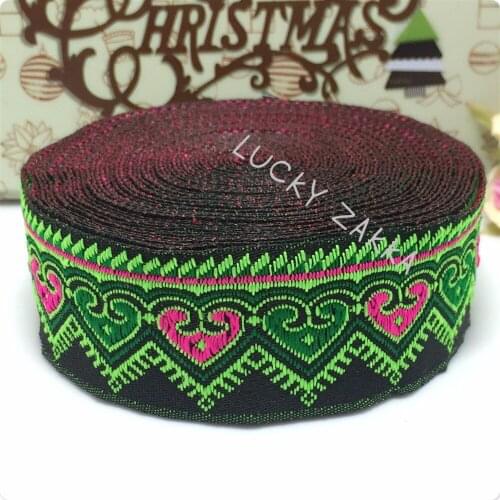 7yards/lot 1-1/4'' 33mm 100%Polyester Woven Jacquard Ribbon silver flowers lace MZ15073007