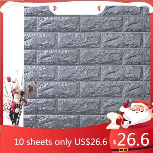 77x70cm 3D Brick Wall Sticker DIY Self-Adhesive Decor Foam Waterproof Covering Wallpaper For Kids Room Kitchen Stickers