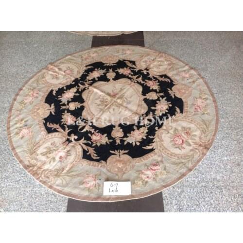 Free shipping 6'x6' Round Handmade Rug 100% Wool handmade Needlepoint Area Rug Dia 180cm