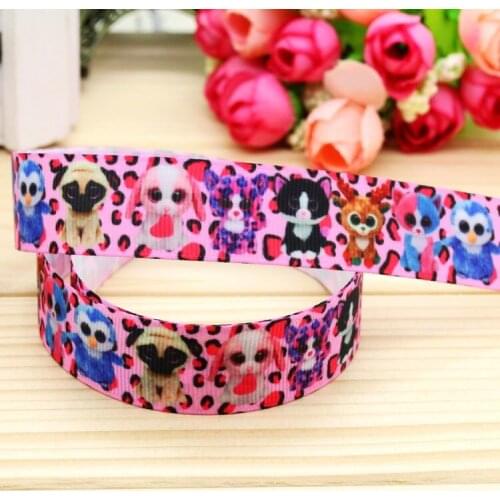 7/8'' Free shipping cartoon printed grosgrain ribbon hairbow headwear party decoration diy wholesale OEM 22mm P4999