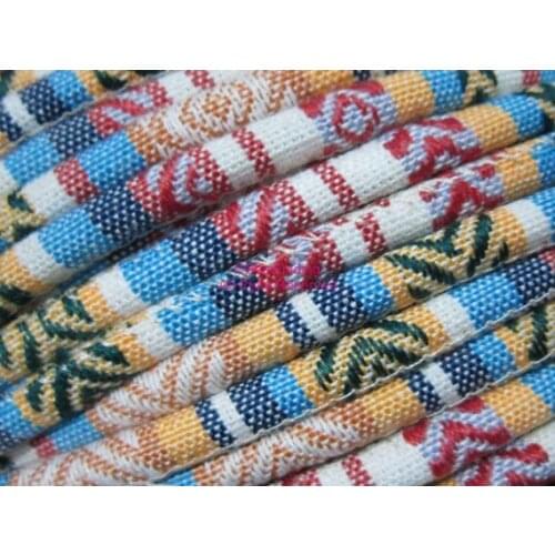 Beige mixed ethnic cord fabric Textile wrap cord Embroider cord